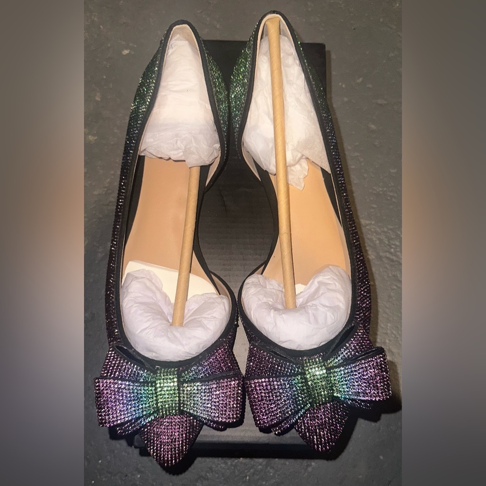 INC International Concepts Multicolor Bow Heels NWT size 9